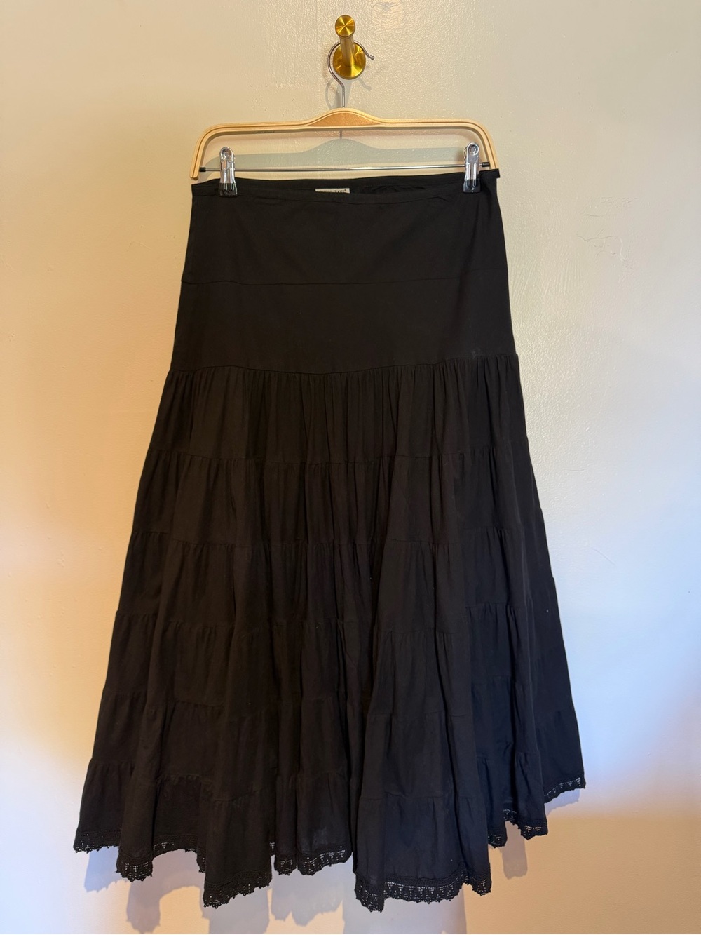 Guess Black Tiered Maxi Skirt